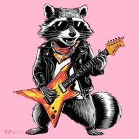 Racoon Playing Guitar Women's T-Shirt thumb 6