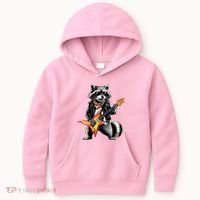 Racoon Playing Guitar Kids Hoodie thumb 0