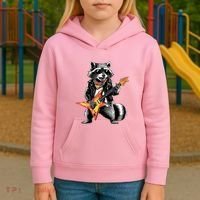 Racoon Playing Guitar Kids Hoodie thumb 3
