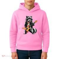 Racoon Playing Guitar Kids Hoodie thumb 4
