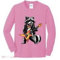 Racoon Playing Guitar Kids Long Sleeve Shirt thumb 0