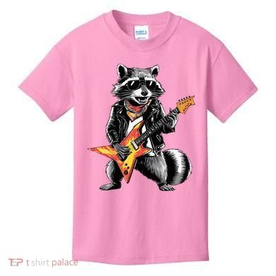 Racoon Playing Guitar Kids T-Shirt