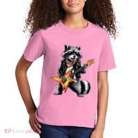 Racoon Playing Guitar Kids T-Shirt thumb 2