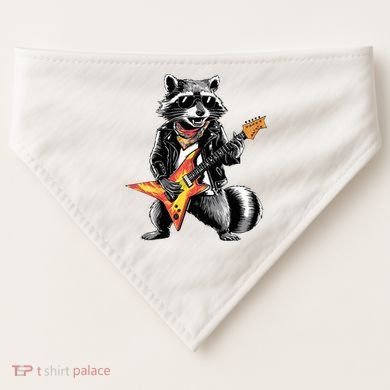 Racoon Playing Guitar USA-Made Doggie Bandana