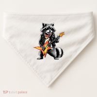 Racoon Playing Guitar USA-Made Doggie Bandana thumb 0