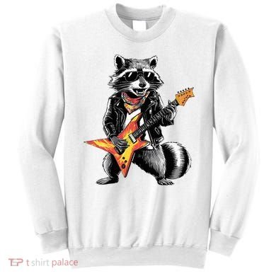 Racoon Playing Guitar Sweatshirt