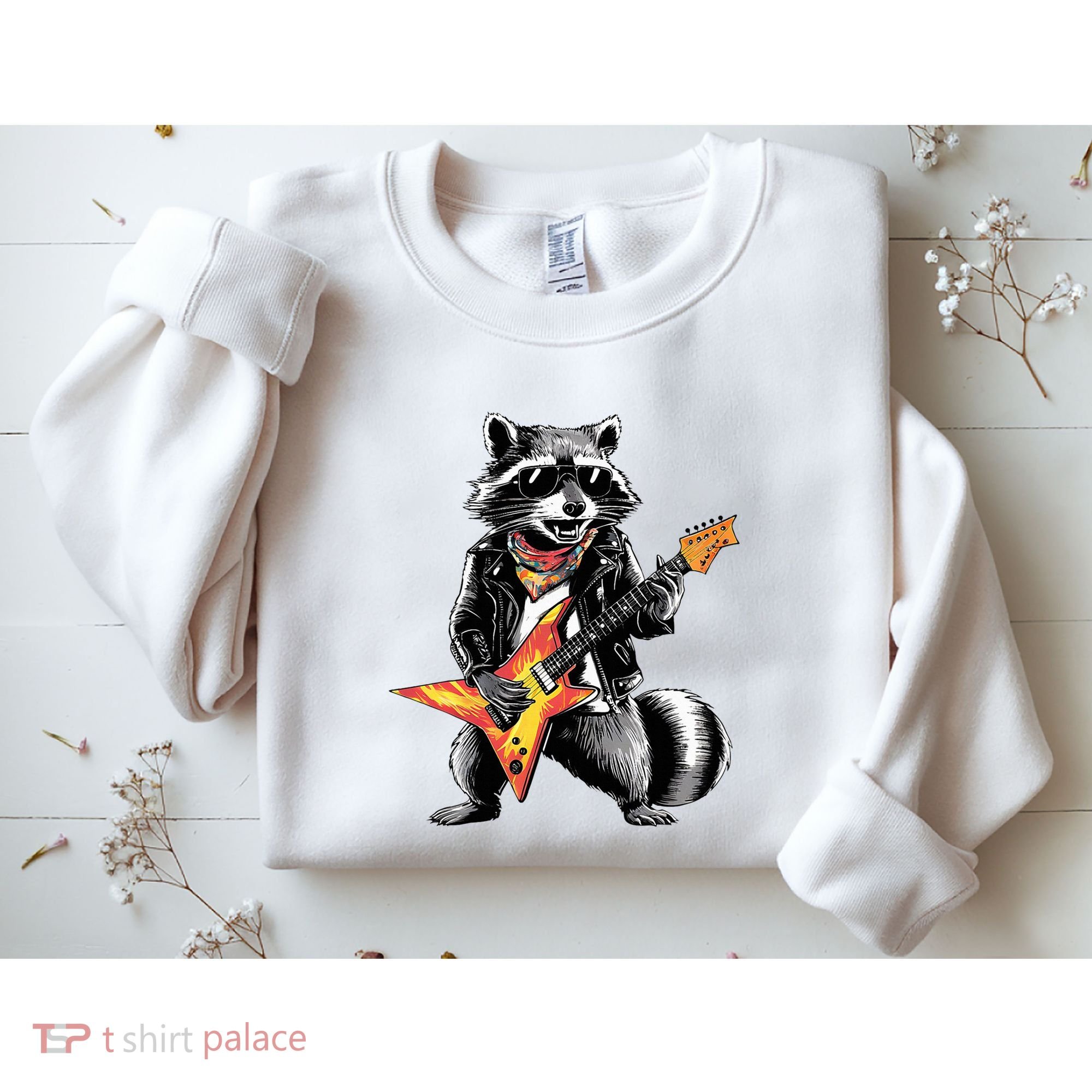 Racoon Playing Guitar Sweatshirt