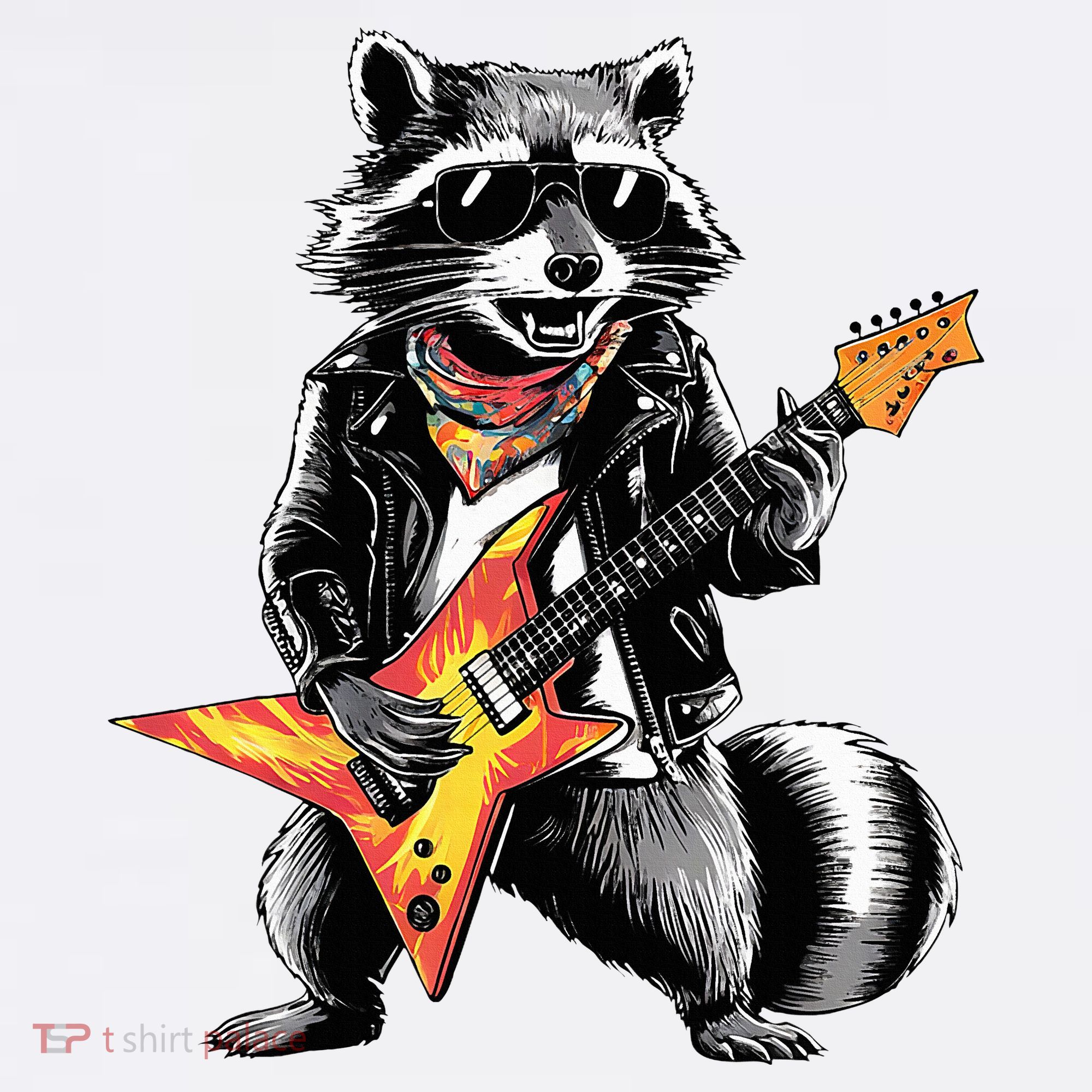 Racoon Playing Guitar Bucket Hat