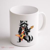 Racoon Playing Guitar Coffee Mug thumb 1