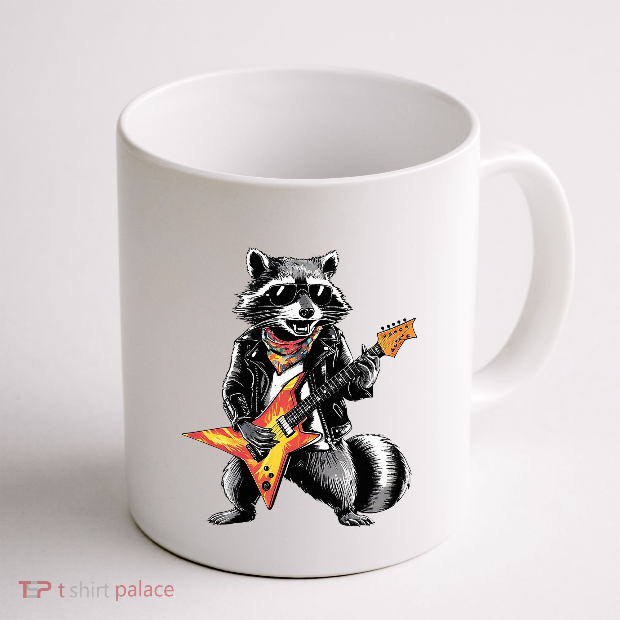 Racoon Playing Guitar Coffee Mug