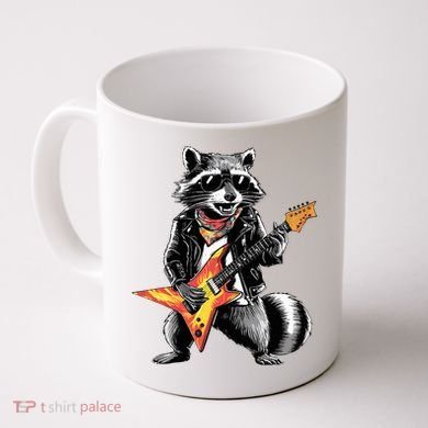 Racoon Playing Guitar Coffee Mug