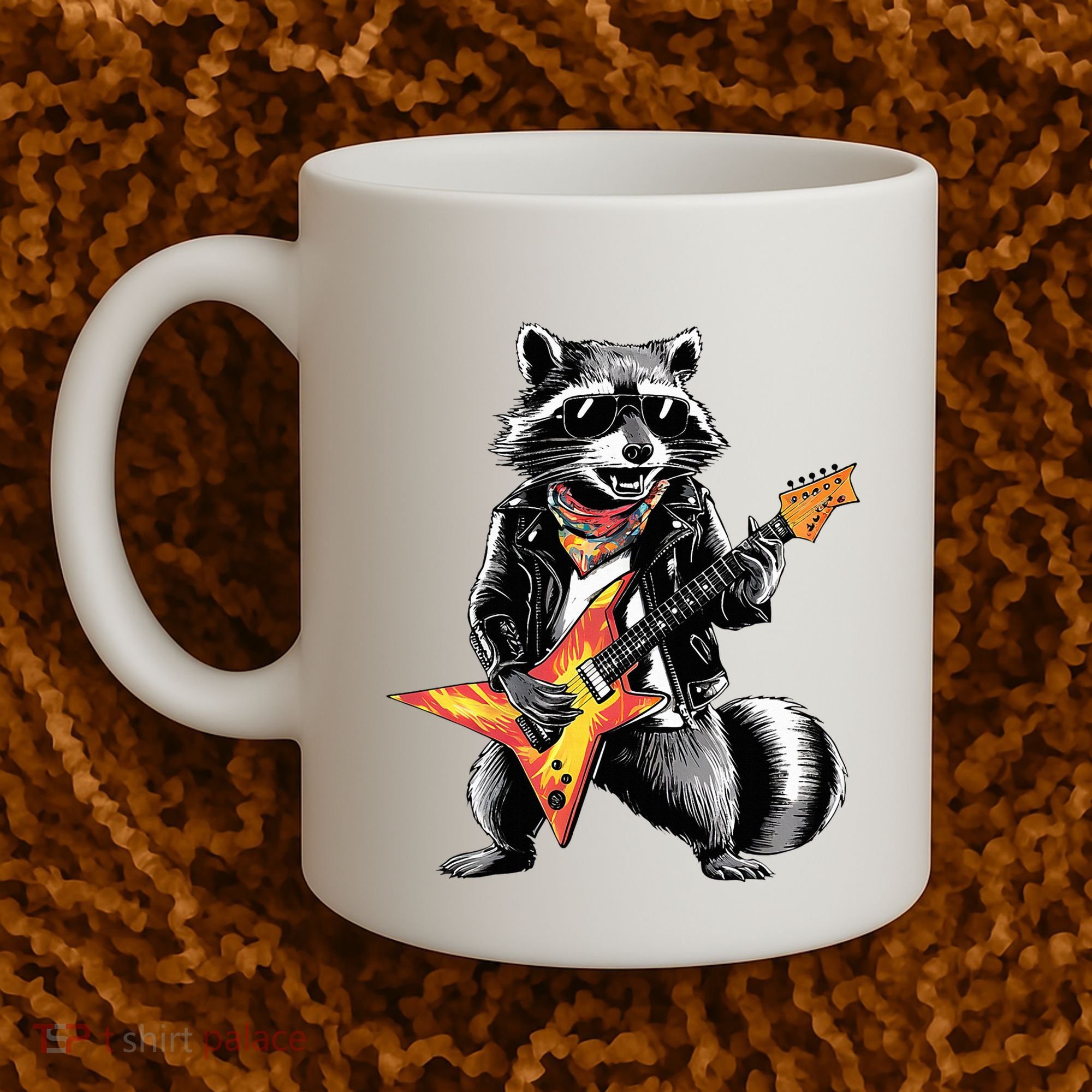 Racoon Playing Guitar Coffee Mug