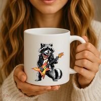 Racoon Playing Guitar Coffee Mug thumb 3