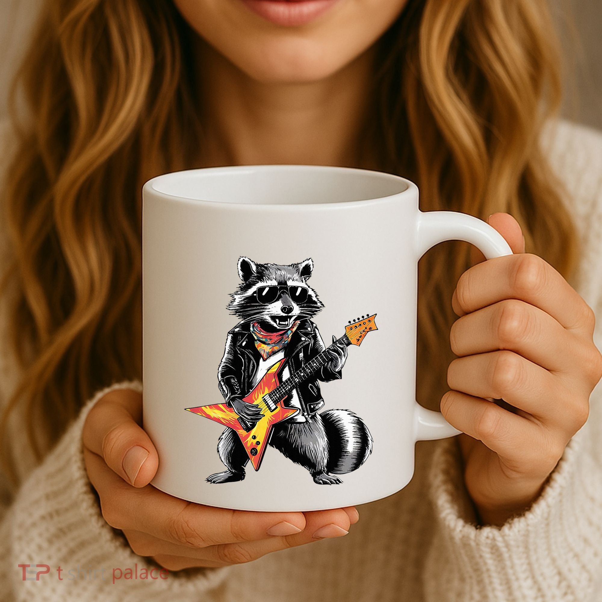 Racoon Playing Guitar Coffee Mug