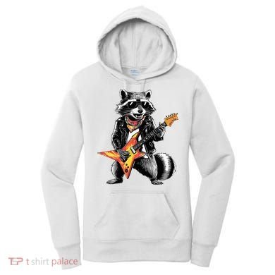 Racoon Playing Guitar Women's Hoodie