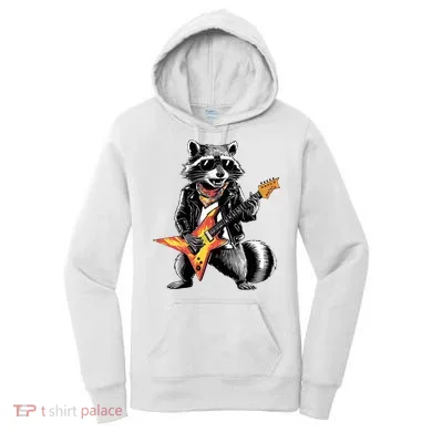 Racoon Playing Guitar Women's Hoodie