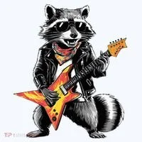 Racoon Playing Guitar Women's Hoodie thumb 2