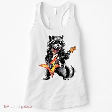 Racoon Playing Guitar Women's Tank Top