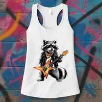 Racoon Playing Guitar Women's Tank Top thumb 3