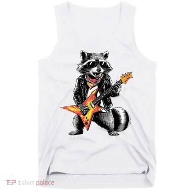 Racoon Playing Guitar Tank Top