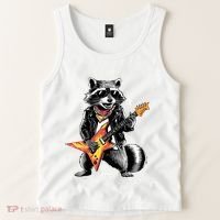 Racoon Playing Guitar Tank Top thumb 2