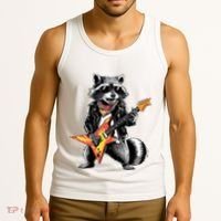 Racoon Playing Guitar Tank Top thumb 3