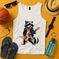 Racoon Playing Guitar Tank Top thumb 4