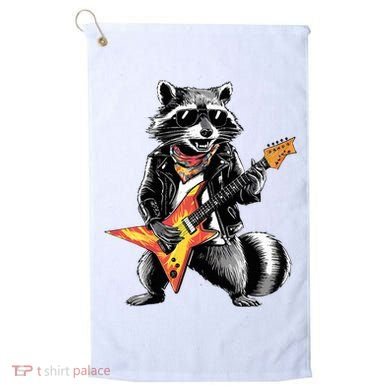 Racoon Playing Guitar Golf Towel