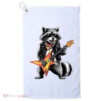Racoon Playing Guitar Golf Towel thumb 0