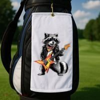 Racoon Playing Guitar Golf Towel thumb 2