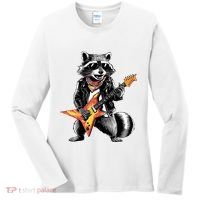 Racoon Playing Guitar Women's Long Sleeve Shirt thumb 0