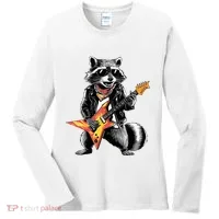 Racoon Playing Guitar Women's Long Sleeve Shirt thumb 0