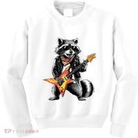 Racoon Playing Guitar Kids Sweatshirt thumb 0