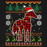 Red Plaid Horse Santa Hat Ugly Christmas Sweater Pajamas Great Gift Bucket Hat thumb 4
