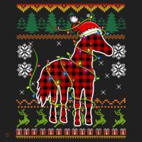 Red Plaid Horse Santa Hat Ugly Christmas Sweater Pajamas Great Gift Hat thumb 2