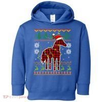 Red Plaid Horse Santa Hat Ugly Christmas Sweater Pajamas Great Gift Toddler Hoodie thumb 0