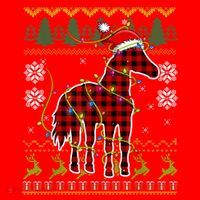 Red Plaid Horse Santa Hat Ugly Christmas Sweater Pajamas Great Gift Santa Hat thumb 1