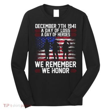 Remember Pearl Harbor 1941 Air Raid Plane Design Long Sleeve Shirt