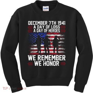 Remember Pearl Harbor 1941 Air Raid Plane Design Kids Sweatshirt