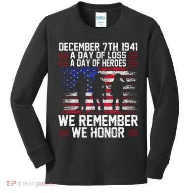 Remember Pearl Harbor 1941 Air Raid Plane Design Kids Long Sleeve Shirt