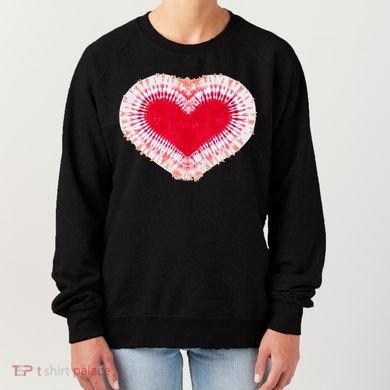 Red & Pink Heart Tie Dye Valentines Day Women's Sweatshirt