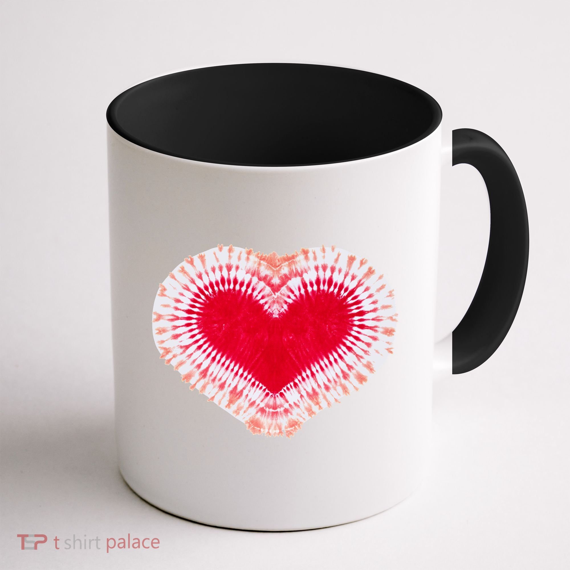 Red & Pink Heart Tie Dye Valentines Day Coffee Mug