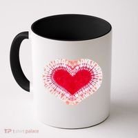 Red & Pink Heart Tie Dye Valentines Day Coffee Mug thumb 0