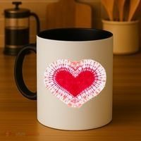 Red & Pink Heart Tie Dye Valentines Day Coffee Mug thumb 4