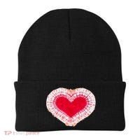 Red & Pink Heart Tie Dye Valentines Day Beanie thumb 0