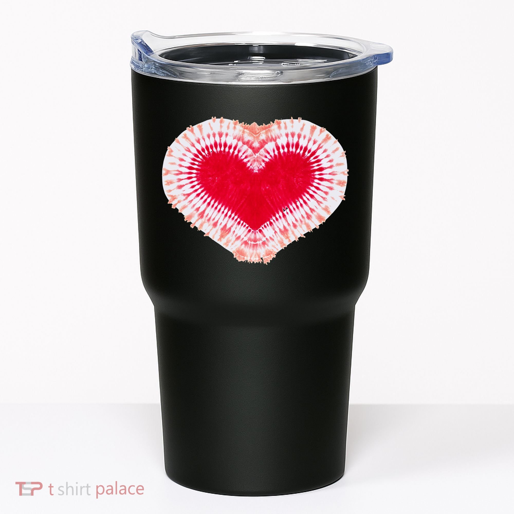 Red & Pink Heart Tie Dye Valentines Day Tumbler