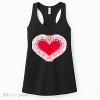 Red & Pink Heart Tie Dye Valentines Day Women's Tank Top thumb 0