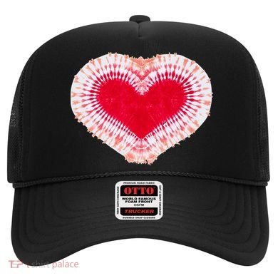 Red & Pink Heart Tie Dye Valentines Day Hat