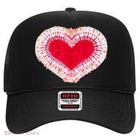 Red & Pink Heart Tie Dye Valentines Day Hat thumb 0