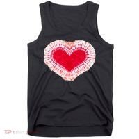 Red & Pink Heart Tie Dye Valentines Day Tank Top thumb 0